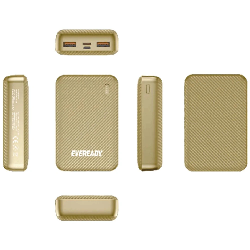 Power Bank Energizer Eveready Mini 10000mAh 2.1A με 2x USB 2.0 και LED Ένδειξη Μπαταρίας Χρυσαφί Power Bank Energizer Eveready Mini 10000mAh 2.1A με 2x USB 2.0 και LED Ένδειξη Μπαταρίας Χρυσαφί