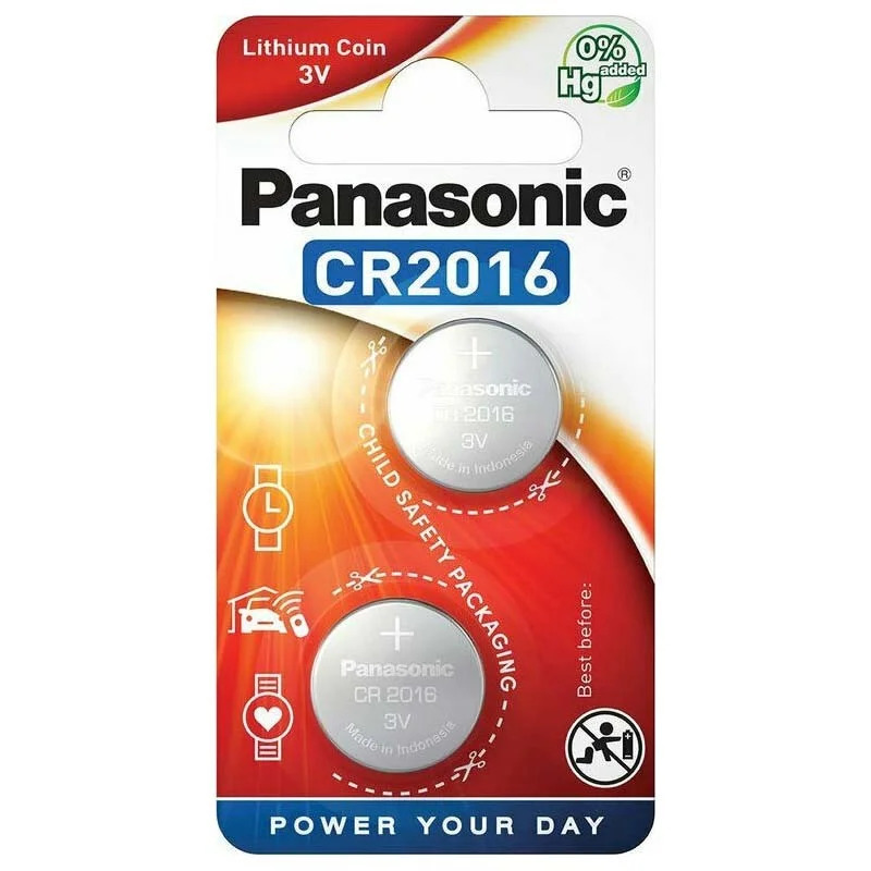 Buttoncell Lithium Coin Panasonic CR2016 3V Τεμ. 2 Buttoncell Lithium Coin Panasonic CR2016 3V Τεμ. 2