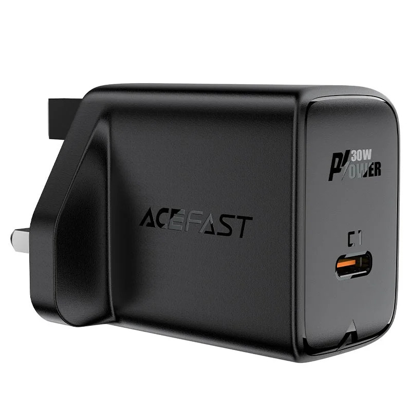 Φορτιστής Ταξιδίου Acefast A24 Fast Charging USB-C PD30W GaN Μαύρος με UK Plug Φορτιστής Ταξιδίου Acefast A24 Fast Charging USB-C PD30W GaN Μαύρος με UK Plug