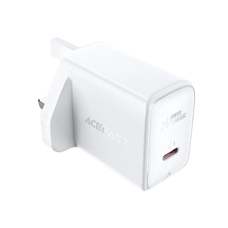 Φορτιστής Ταξιδίου Acefast A4 Fast Charging USB-C PD20W Λευκός με UK Plug Φορτιστής Ταξιδίου Acefast A4 Fast Charging USB-C PD20W Λευκός με UK Plug