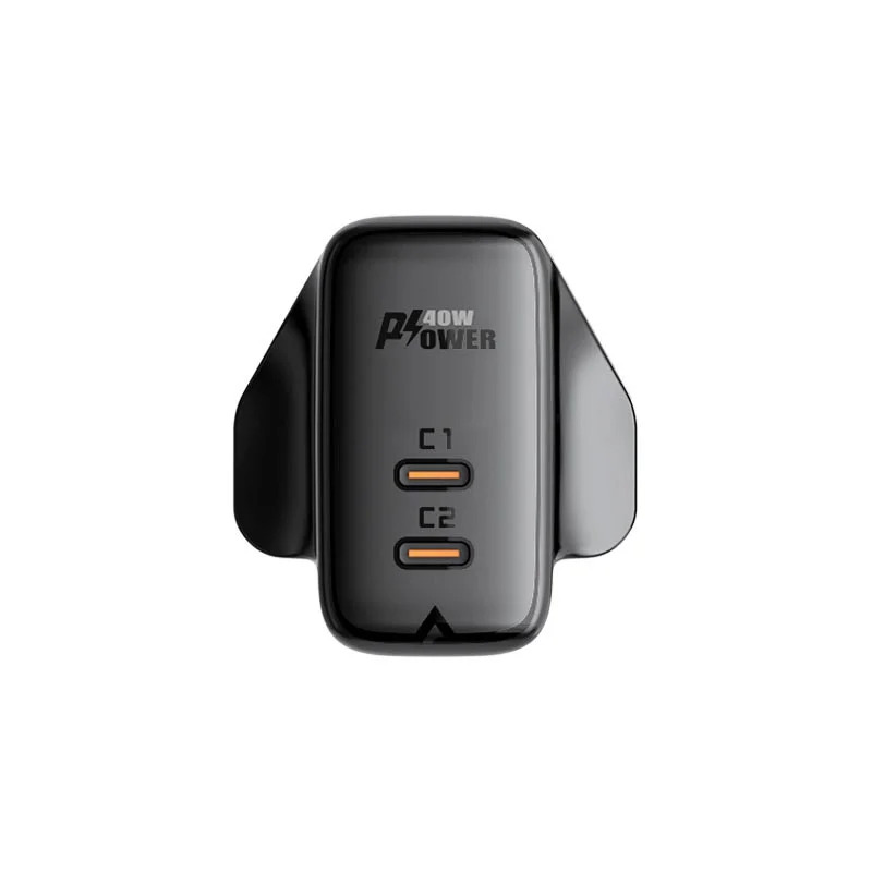 Φορτιστής Ταξιδίου Acefast A12 Fast Charging 2xUSB-C PD40W Μαύρος με UK Plug Φορτιστής Ταξιδίου Acefast A12 Fast Charging 2xUSB-C PD40W Μαύρος με UK Plug