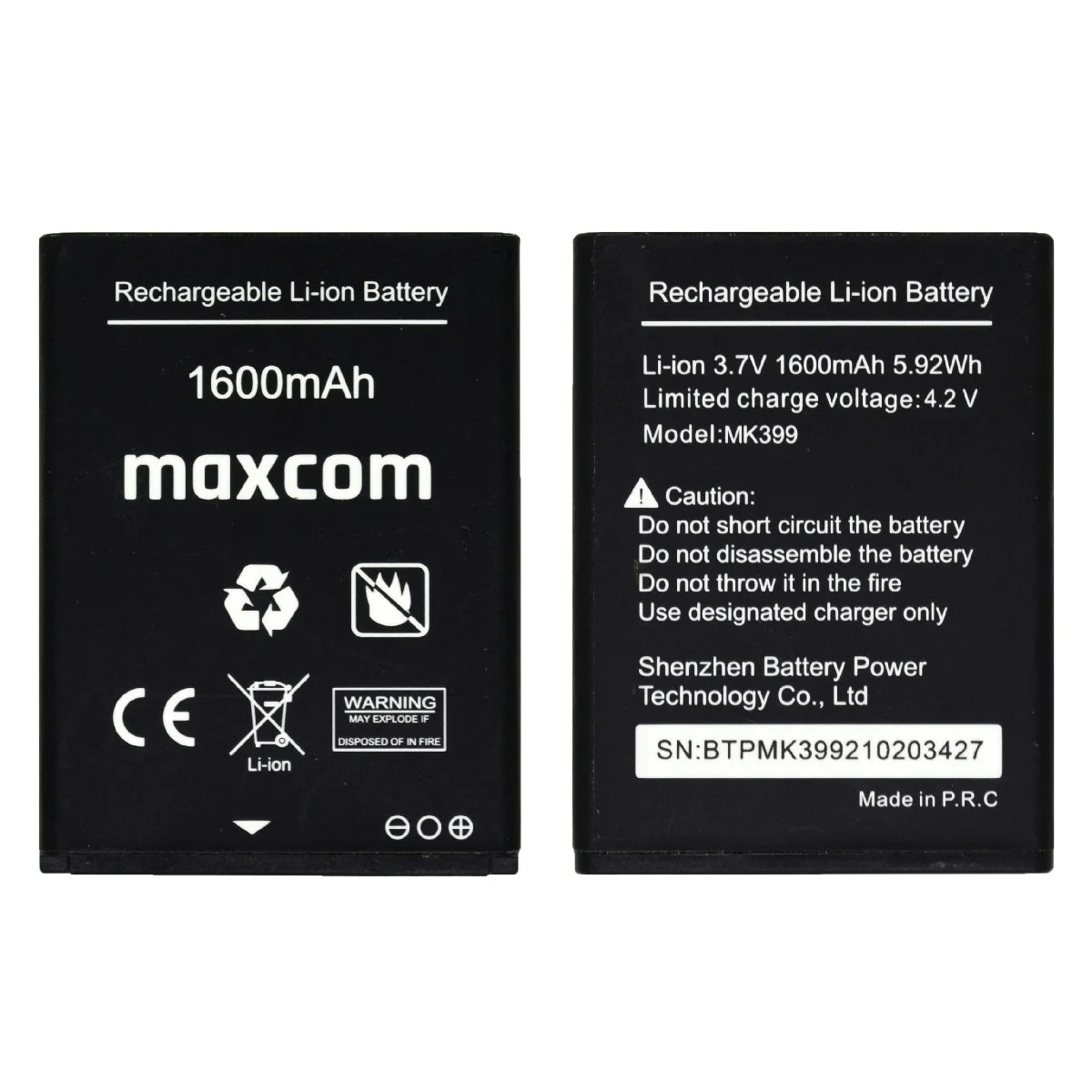 Μπαταρία Maxcom για MK399 Original Bulk 1600mAh Μπαταρία Maxcom για MK399 Original Bulk 1600mAh