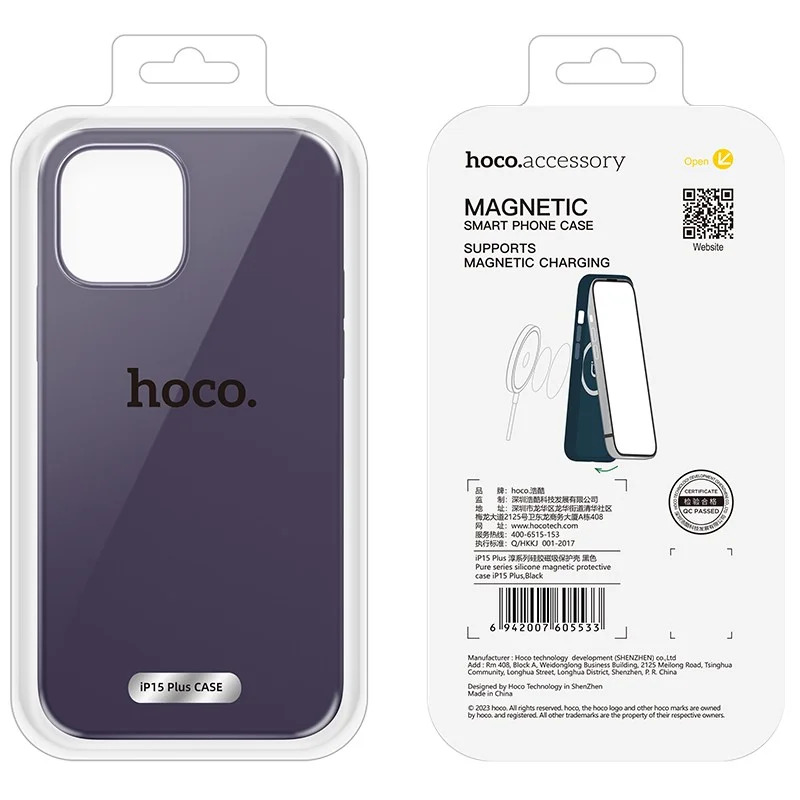 Θήκη Hoco Pure Series Silicone Magnetic για Apple iPhone 15 Plus Μωβ Θήκη Hoco Pure Series Silicone Magnetic για Apple iPhone 15 Plus Μωβ