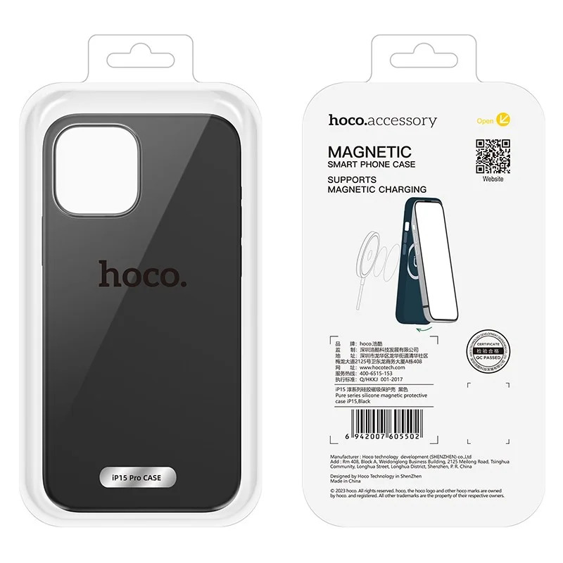Θήκη Hoco Pure Series Silicone Magnetic για Apple iPhone 15 Pro Μαύρο Θήκη Hoco Pure Series Silicone Magnetic για Apple iPhone 15 Pro Μαύρο
