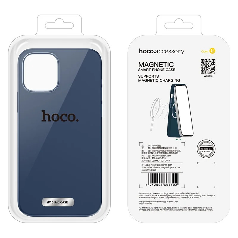 Θήκη Hoco Pure Series Silicone Magnetic για Apple iPhone 15 Pro Μπλέ Θήκη Hoco Pure Series Silicone Magnetic για Apple iPhone 15 Pro Μπλέ