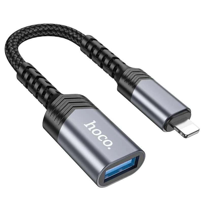 Αντάπτορας Hoco UA24 Lightning σε USB με Λειτουργία OTG 480Mbps Δυνατότητα Φόρτισης 5V/2A και Κοντό Anti-bending Καλώδιο Γκρι Αντάπτορας Hoco UA24 Lightning σε USB με Λειτουργία OTG 480Mbps Δυνατότητα Φόρτισης 5V/2A και Κοντό Anti-bending Καλώδιο Γκρι