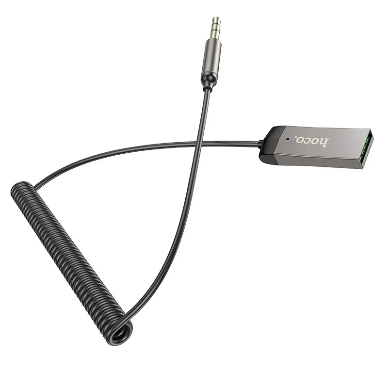 Bluetooth Audio Receiver Hoco E78 Benefit v5.3 USB and 3.5mm με Ενσωματωμένο Μικρόφωνο και Καλώδιο Σπιράλ έως 120cm Γκρι Bluetooth Audio Receiver Hoco E78 Benefit v5.3 USB and 3.5mm με Ενσωματωμένο Μικρόφωνο και Καλώδιο Σπιράλ έως 120cm Γκρι