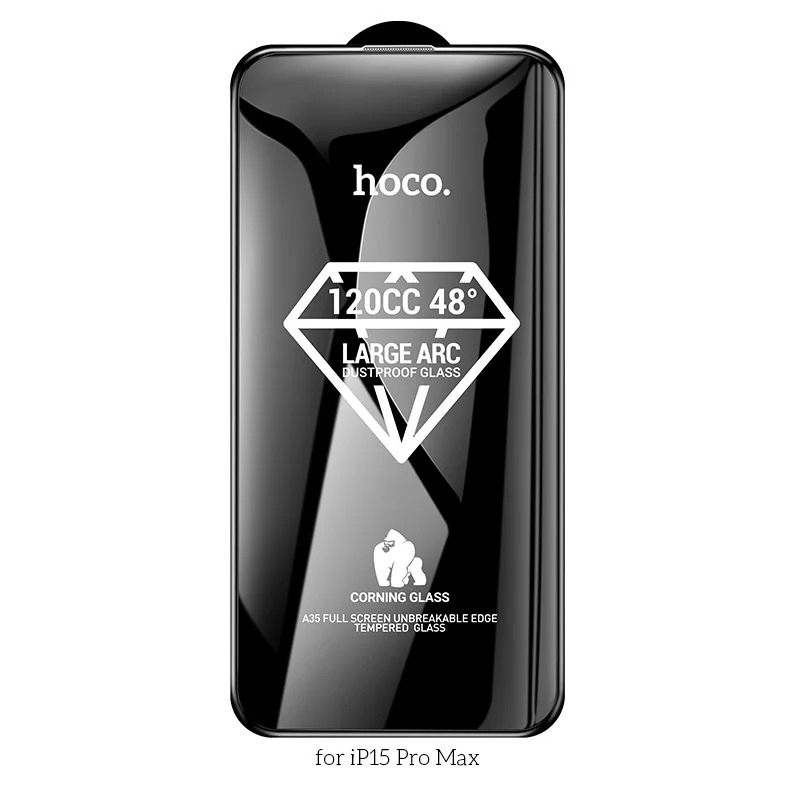 Tempered Glass Hoco Premium Series A35 120CC Large Arc Dustproof 0.4mm 2.5D Anti-Fall για Apple iPhone 15 Pro Max Tempered Glass Hoco Premium Series A35 120CC Large Arc Dustproof 0.4mm 2.5D Anti-Fall για Apple iPhone 15 Pro Max