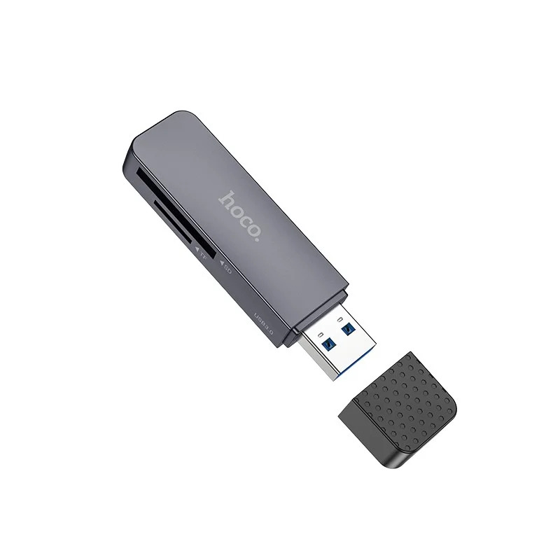 Αναγνώστης Κάρτας Μνήμης Hoco HB45 Spirit 2-σε-1 USB 3.0 έως 5Gbps και 2TB για Micro SD και SD Γκρι Αναγνώστης Κάρτας Μνήμης Hoco HB45 Spirit 2-σε-1 USB 3.0 έως 5Gbps και 2TB για Micro SD και SD Γκρι