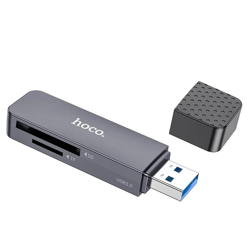 Αναγνώστης Κάρτας Μνήμης Hoco HB45 Spirit 2-σε-1 USB 3.0 έως 5Gbps και 2TB για Micro SD και SD Γκρι Αναγνώστης Κάρτας Μνήμης Hoco HB45 Spirit 2-σε-1 USB 3.0 έως 5Gbps και 2TB για Micro SD και SD Γκρι