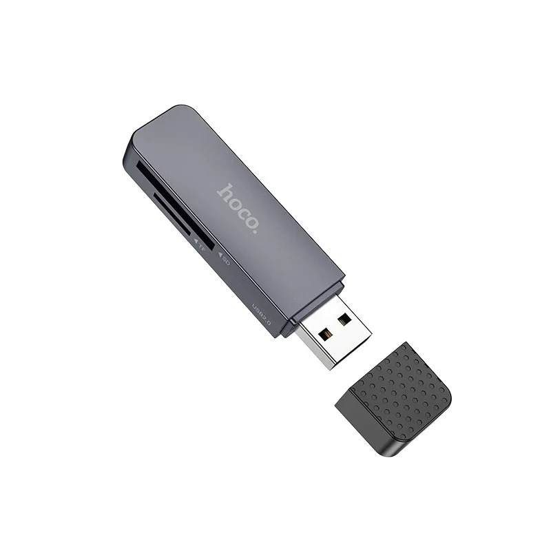 Αναγνώστης Κάρτας Μνήμης Hoco HB45 Spirit 2-σε-1 USB 2.0 έως 480Mbps και 2TB για Micro SD και SD Γκρι Αναγνώστης Κάρτας Μνήμης Hoco HB45 Spirit 2-σε-1 USB 2.0 έως 480Mbps και 2TB για Micro SD και SD Γκρι