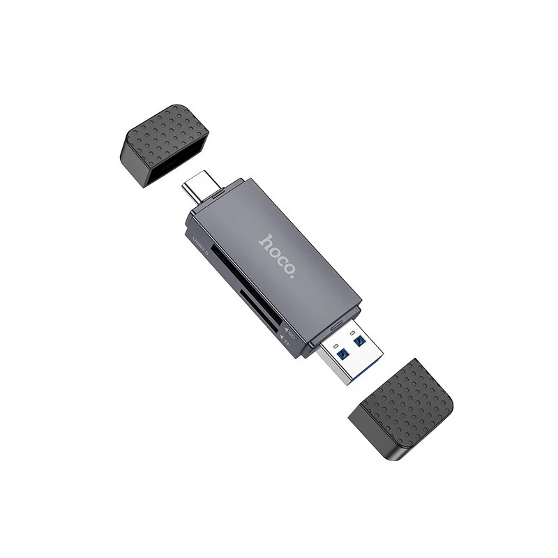 Αναγνώστης Κάρτας Μνήμης Hoco HB45 Spirit 2-in-1 USB 3.0 και USB-C σε SD και Micro SD Κάρτες 5Gbps με 2TB Χωρητικότητα Γκρι Αναγνώστης Κάρτας Μνήμης Hoco HB45 Spirit 2-in-1 USB 3.0 και USB-C σε SD και Micro SD Κάρτες 5Gbps με 2TB Χωρητικότητα Γκρι