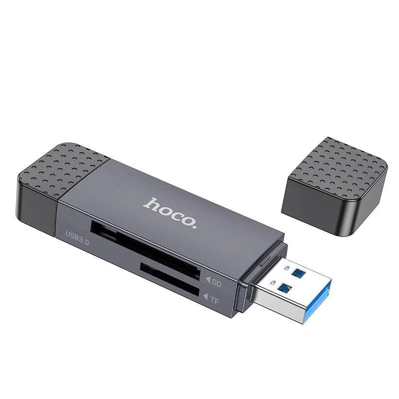 Αναγνώστης Κάρτας Μνήμης Hoco HB45 Spirit 2-in-1 USB 3.0 και USB-C σε SD και Micro SD Κάρτες 5Gbps με 2TB Χωρητικότητα Γκρι Αναγνώστης Κάρτας Μνήμης Hoco HB45 Spirit 2-in-1 USB 3.0 και USB-C σε SD και Micro SD Κάρτες 5Gbps με 2TB Χωρητικότητα Γκρι