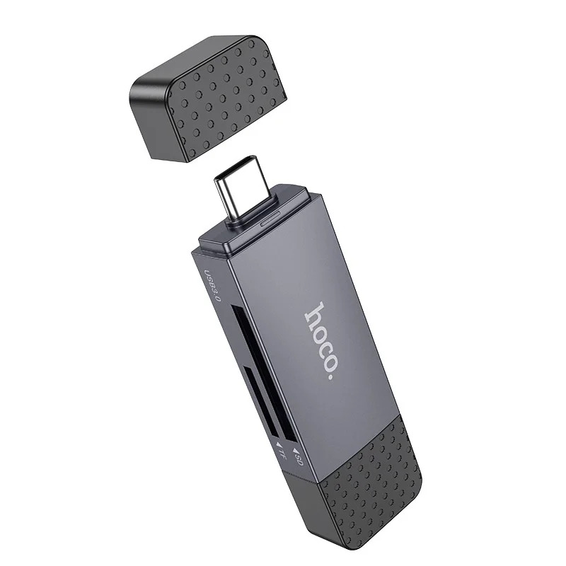 Αναγνώστης Κάρτας Μνήμης Hoco HB45 Spirit 2-in-1 USB 3.0 και USB-C σε SD και Micro SD Κάρτες 5Gbps με 2TB Χωρητικότητα Γκρι Αναγνώστης Κάρτας Μνήμης Hoco HB45 Spirit 2-in-1 USB 3.0 και USB-C σε SD και Micro SD Κάρτες 5Gbps με 2TB Χωρητικότητα Γκρι
