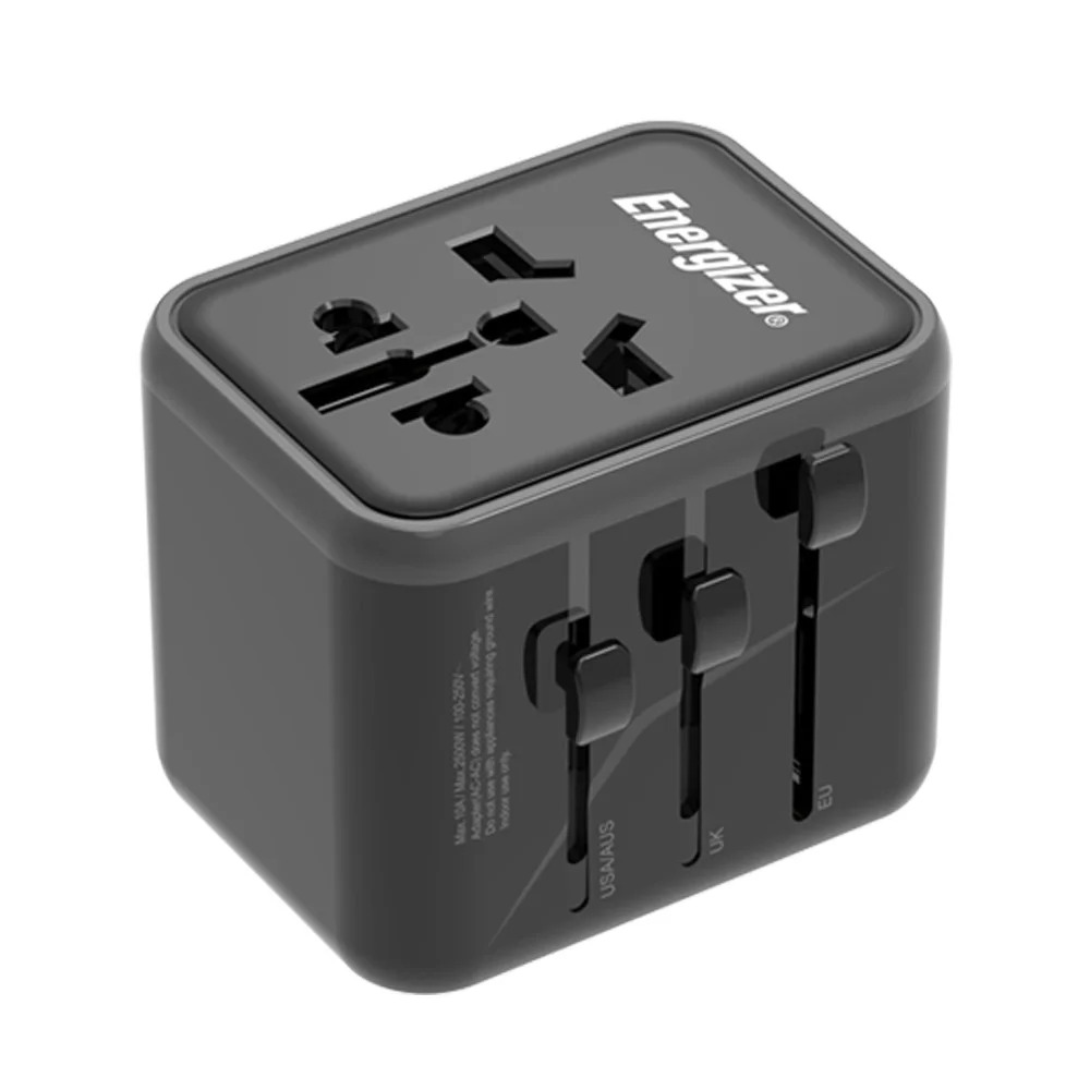 Παγκόσμιος Φορτιστής Ταξιδίου Energizer TA637A USN/CN AU UK EU με 2 x USB-A 12W Μαύρο Παγκόσμιος Φορτιστής Ταξιδίου Energizer TA637A USN/CN AU UK EU με 2 x USB-A 12W Μαύρο
