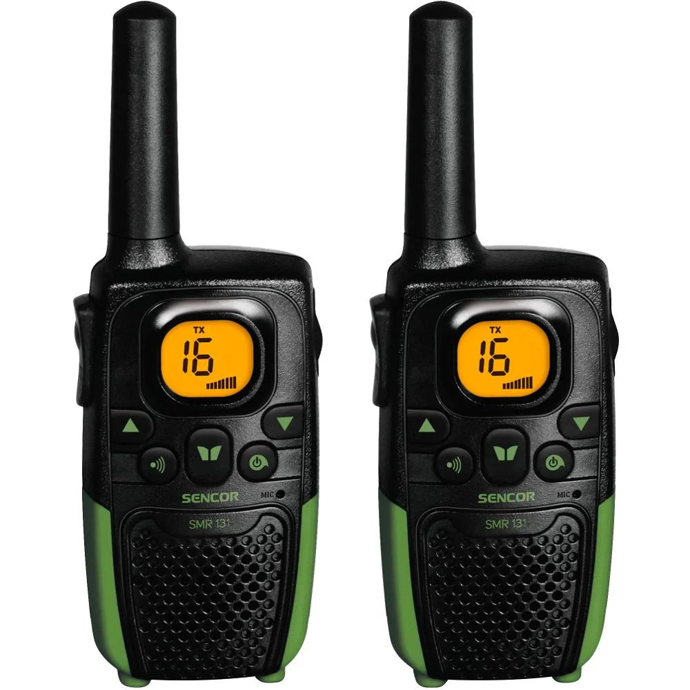 Walkie Talkie Σετ 2τεμ. με Yποδοχή Hands Free 2.5mm Εύρος Κάλυψης 7 km 3ΑΑΑ Sencor SMR 131 Μαύρο/Πράσινο Walkie Talkie Σετ 2τεμ. με Yποδοχή Hands Free 2.5mm Εύρος Κάλυψης 7 km 3ΑΑΑ Sencor SMR 131 Μαύρο/Πράσινο