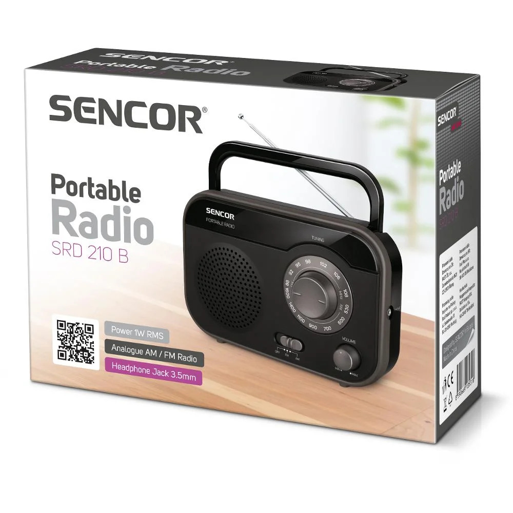 Φορητό Ραδιόφωνο AM/FM 1W RMS Sencor SRD 210 B Μαύρο Φορητό Ραδιόφωνο AM/FM 1W RMS Sencor SRD 210 B Μαύρο