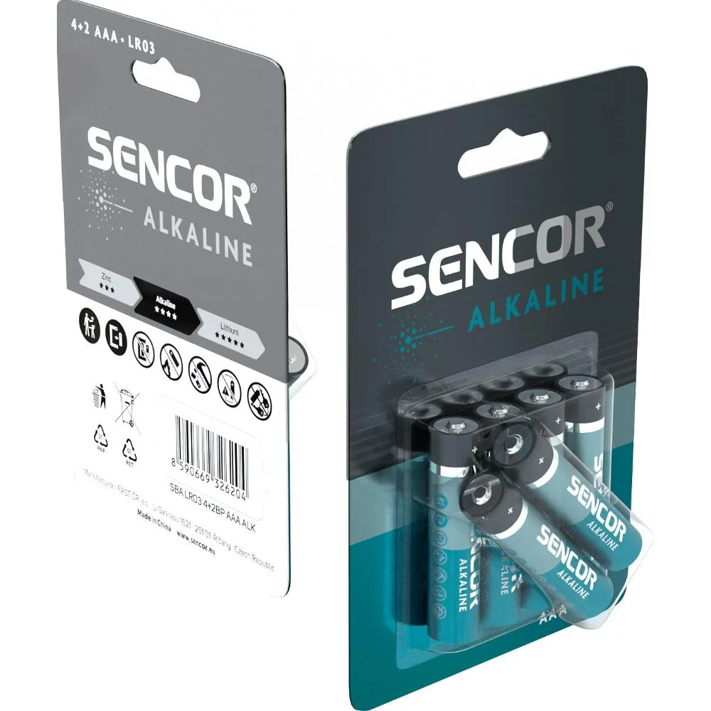 Μπαταρία Αλκαλική Sencor SBA LR03 size AAA 4+2τμχ Μπαταρία Αλκαλική Sencor SBA LR03 size AAA 4+2τμχ
