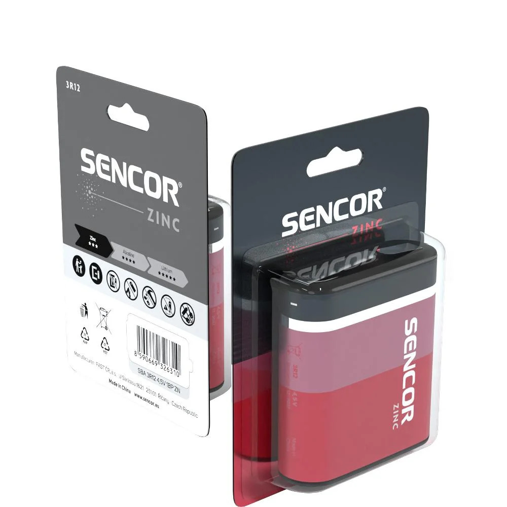 Μπαταρία Μαγγανίου Zinc Carbon Sencor SBA 3R12 4,5V 1τμχ Μπαταρία Μαγγανίου Zinc Carbon Sencor SBA 3R12 4,5V 1τμχ