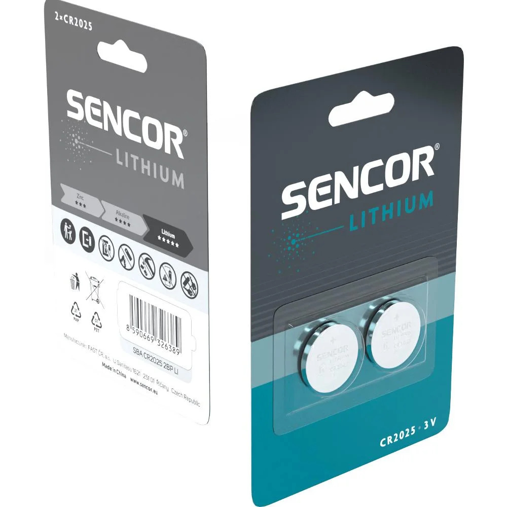 Buttoncell Lithium Sencor SBA CR2025 Τεμ. 2 Buttoncell Lithium Sencor SBA CR2025 Τεμ. 2