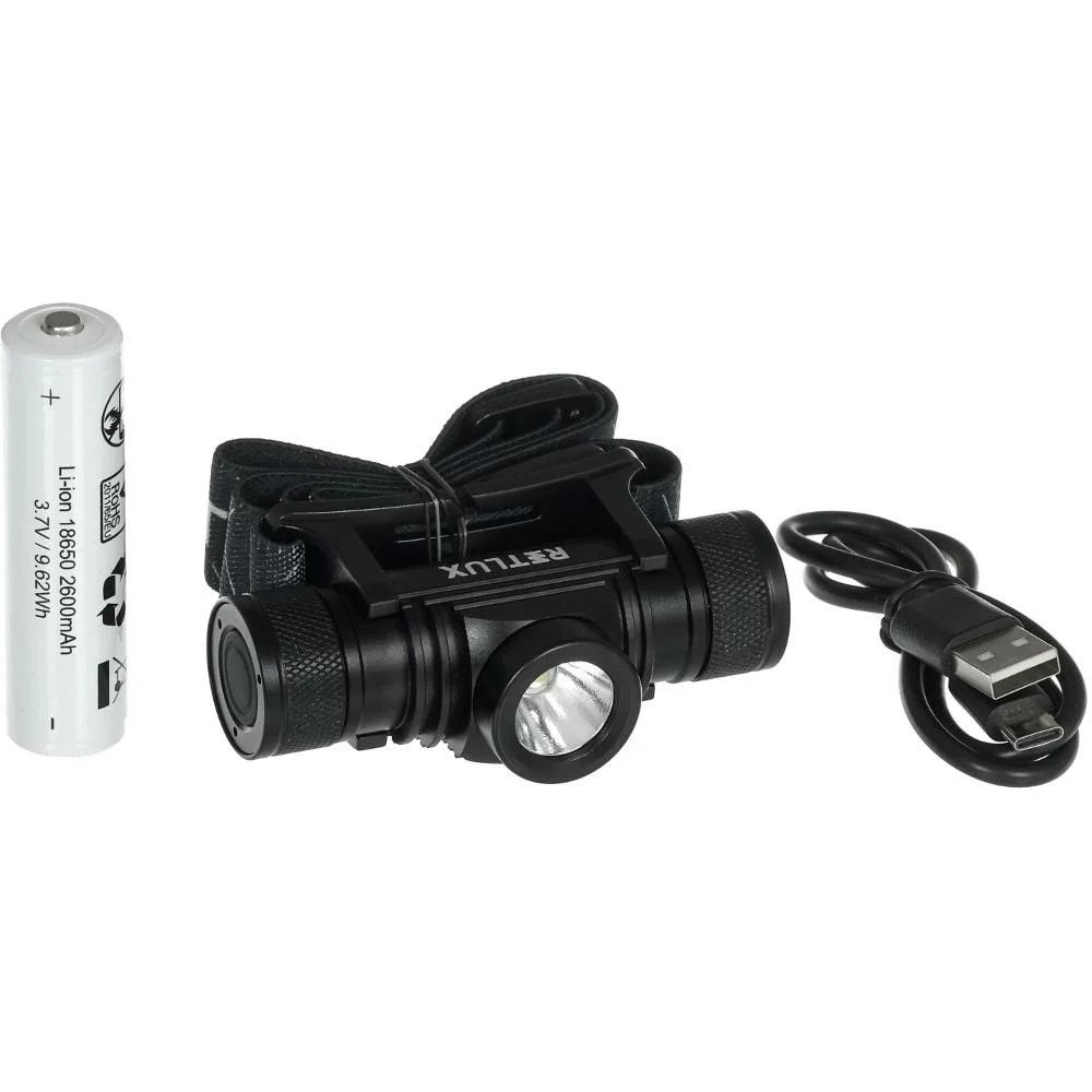 Επαναφορτιζόμενος Φακός Κεφαλής Retlux RPL 706 800 Lumens IP65 Απόσταση Δέσμης: 200m με Αισθητήρας Kίνησης και Λειτουργία Power Bank 2600mAh Επαναφορτιζόμενος Φακός Κεφαλής Retlux RPL 706 800 Lumens IP65 Απόσταση Δέσμης: 200m με Αισθητήρας Kίνησης και Λειτουργία Power Bank 2600mAh