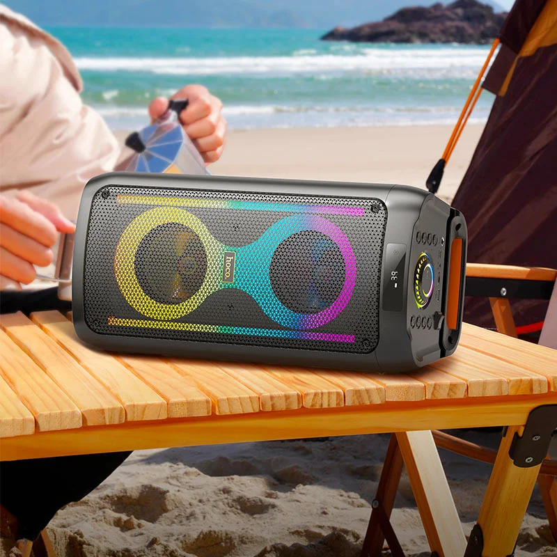 Φορητό Ηχείο Hoco HA6 Danny BT V5.3 2x15W 4500mAh 5h Αναπαραγωγή με Micro SD USB RGB LED Φωτισμό και Ασύρματo Μικρόφωνo Φορητό Ηχείο Hoco HA6 Danny BT V5.3 2x15W 4500mAh 5h Αναπαραγωγή με Micro SD USB RGB LED Φωτισμό και Ασύρματo Μικρόφωνo