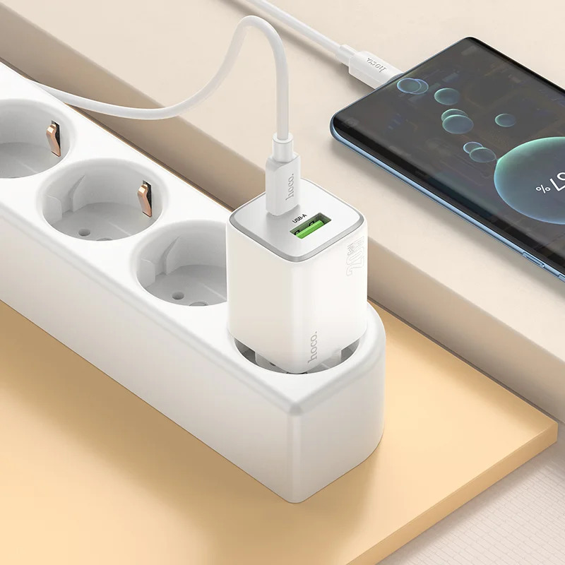 Φορτιστής Ταξιδίου Small Body Hoco N41 Almighty GaN με 2 Εξόδους Φόρτισης USB QC3.0 και USB-C PD20W με Καλώδιο USB-C 1m Μαύρο Φορτιστής Ταξιδίου Small Body Hoco N41 Almighty GaN με 2 Εξόδους Φόρτισης USB QC3.0 και USB-C PD20W με Καλώδιο USB-C 1m Μαύρο