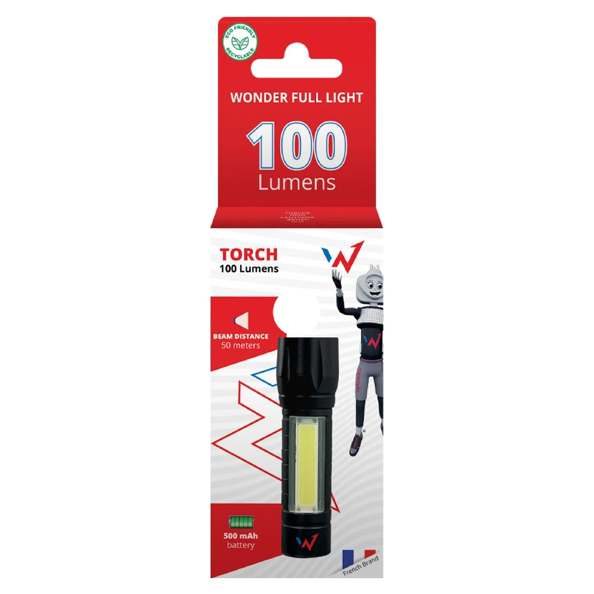 Επαναφορτιζόμενος Φακός Wonder Wt1501S 100 Lumens Απόσταση Δέσμης: 50m Αυτονομία:4h Βάρος:53gr IP44 Αλουμινίου Επαναφορτιζόμενος Φακός Wonder Wt1501S 100 Lumens Απόσταση Δέσμης: 50m Αυτονομία:4h Βάρος:53gr IP44 Αλουμινίου