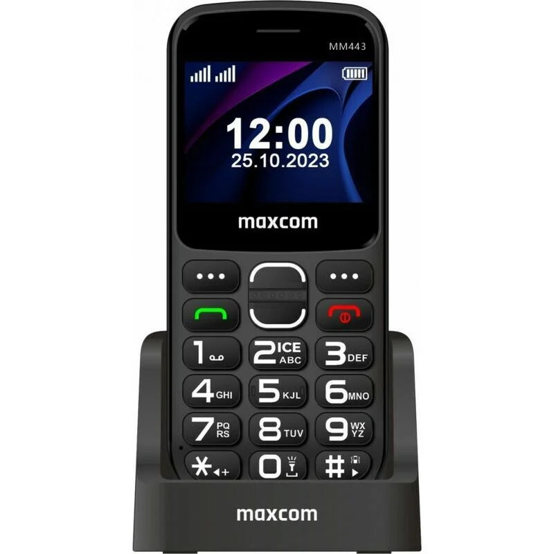 Maxcom MM443 (Dual Sim) 4G VoLTE 2.31" με Βάση Φόρτισης, Μεγάλα Πλήκτρα, Ραδιόφωνο, Φακό και Πλήκτρο Έκτακτης Ανάγκης Μαύρο Maxcom MM443 (Dual Sim) 4G VoLTE 2.31" με Βάση Φόρτισης, Μεγάλα Πλήκτρα, Ραδιόφωνο, Φακό και Πλήκτρο Έκτακτης Ανάγκης Μαύρο