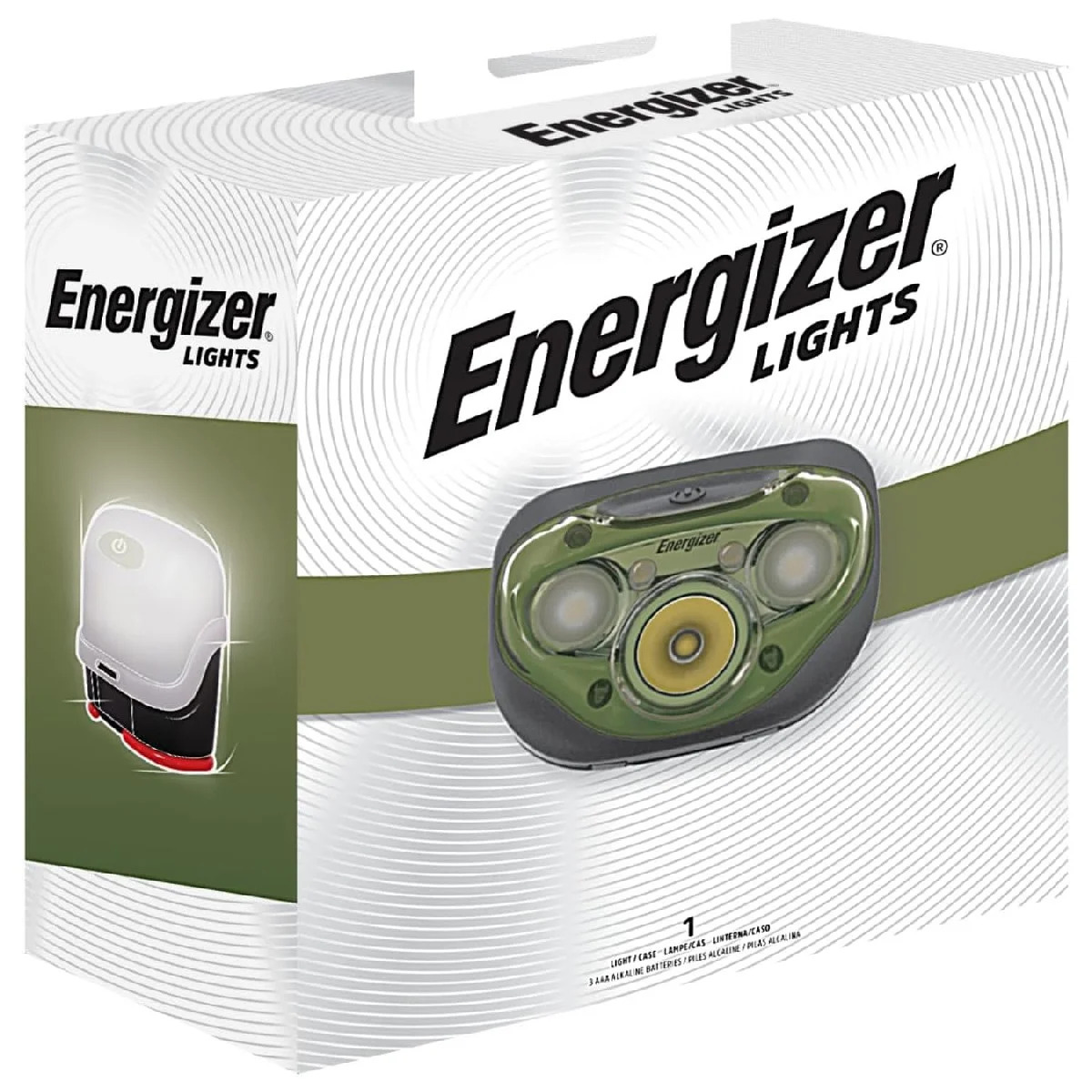 Φακός Κεφαλής Energizer Vision HD 3 Led 260 Lumens IPX4 με Θήκη Μετατροπής Φανού και μπαταρίες AAA Πράσινο Φακός Κεφαλής Energizer Vision HD 3 Led 260 Lumens IPX4 με Θήκη Μετατροπής Φανού και μπαταρίες AAA Πράσινο