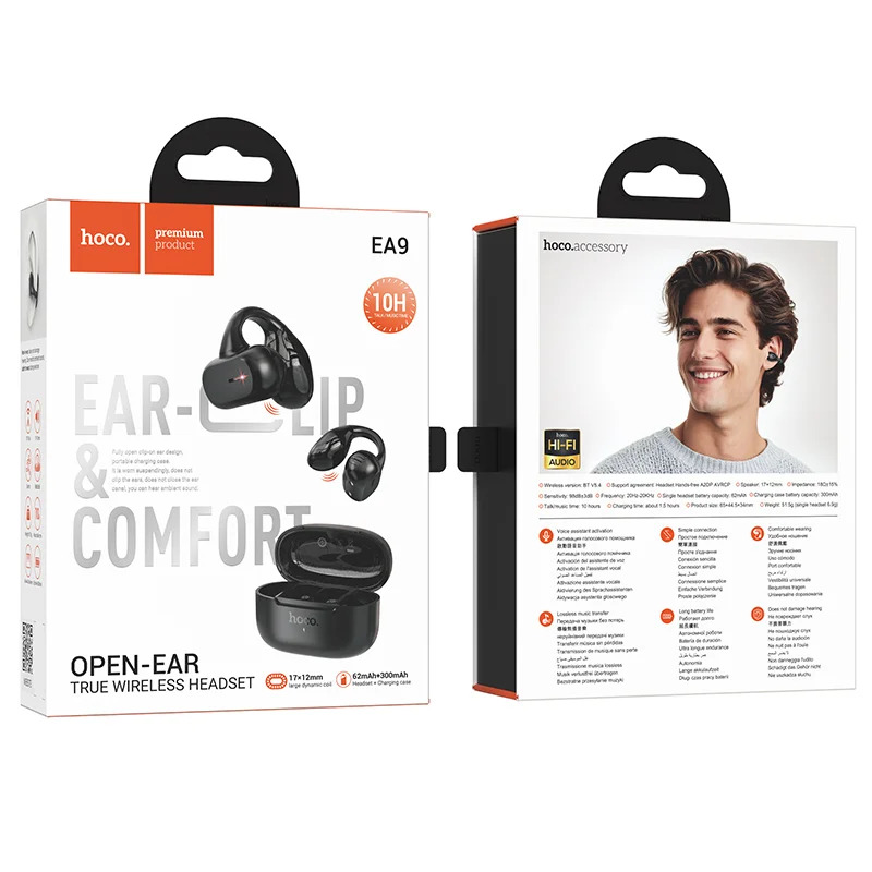 Wireless Hands Free Hoco EA9 Ear Clip and Comfort TWS V5.4 300mAh με 10 Ώρες Λειτουργίας Εναλλαγή Master/Slave Λευκό Wireless Hands Free Hoco EA9 Ear Clip and Comfort TWS V5.4 300mAh με 10 Ώρες Λειτουργίας Εναλλαγή Master/Slave Λευκό