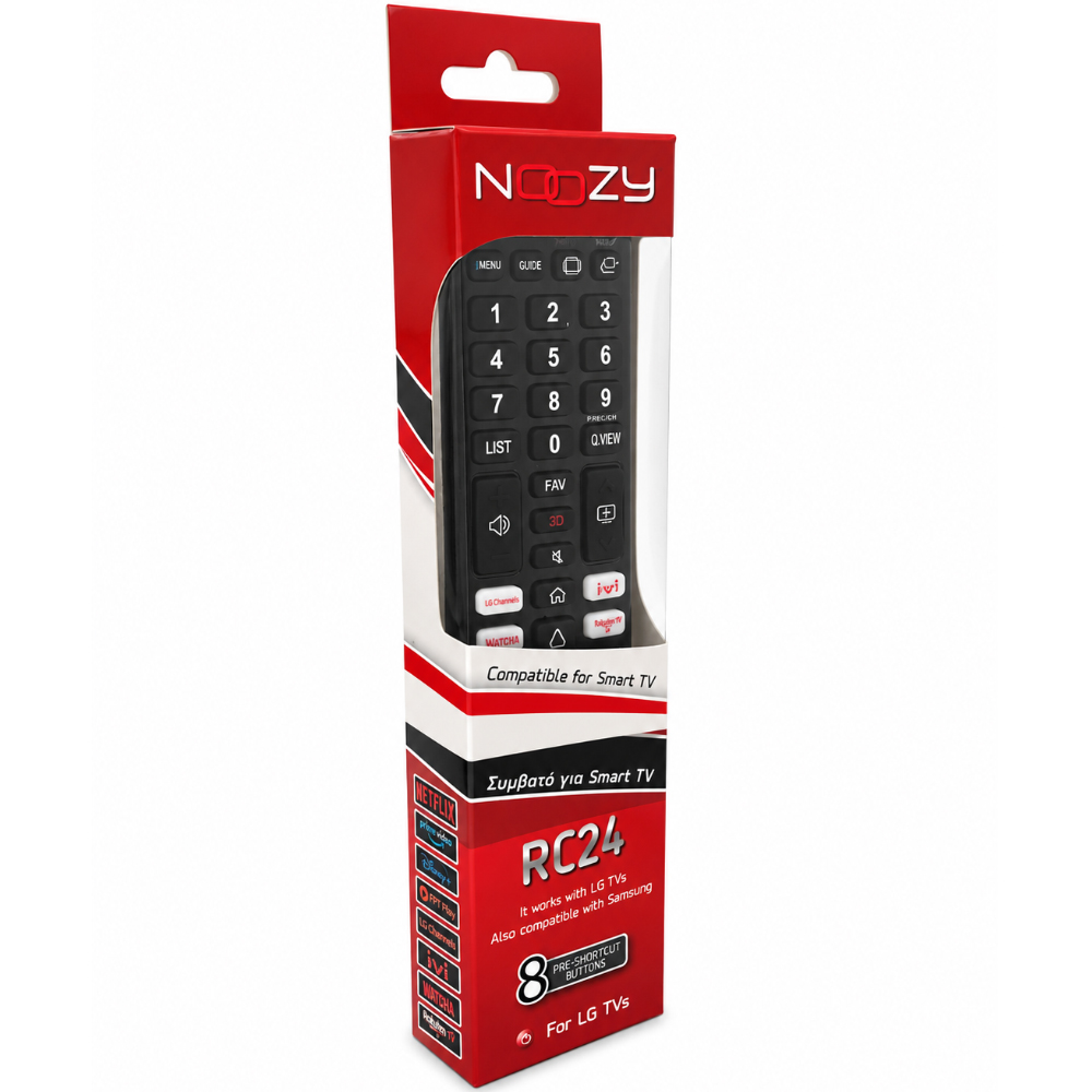 Τηλεχειριστήριο Noozy RC24 για Τηλεοράσεις LG, Άμεσης Αντικατάστασης Χωρίς Προγραμματισμό Τηλεχειριστήριο Noozy RC24 για Τηλεοράσεις LG, Άμεσης Αντικατάστασης Χωρίς Προγραμματισμό