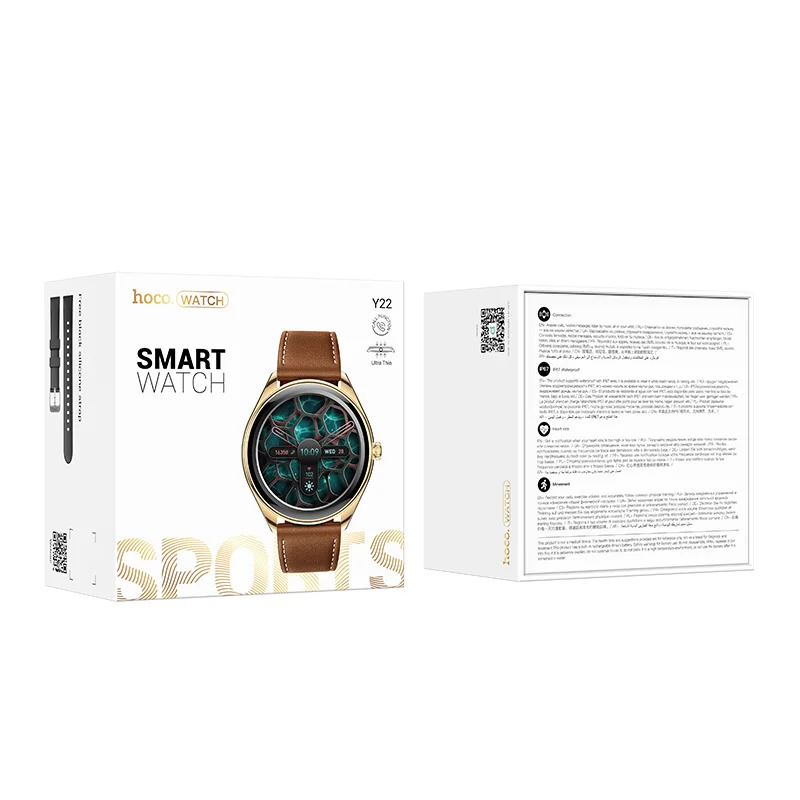 Smartwatch Hoco Y22 IP67 AMOLED Οθόνη 1.43" 200mAh με Δυνατότητα Κλήσεων Χρυσό Σαμπανιζέ Smartwatch Hoco Y22 IP67 AMOLED Οθόνη 1.43" 200mAh με Δυνατότητα Κλήσεων Χρυσό Σαμπανιζέ