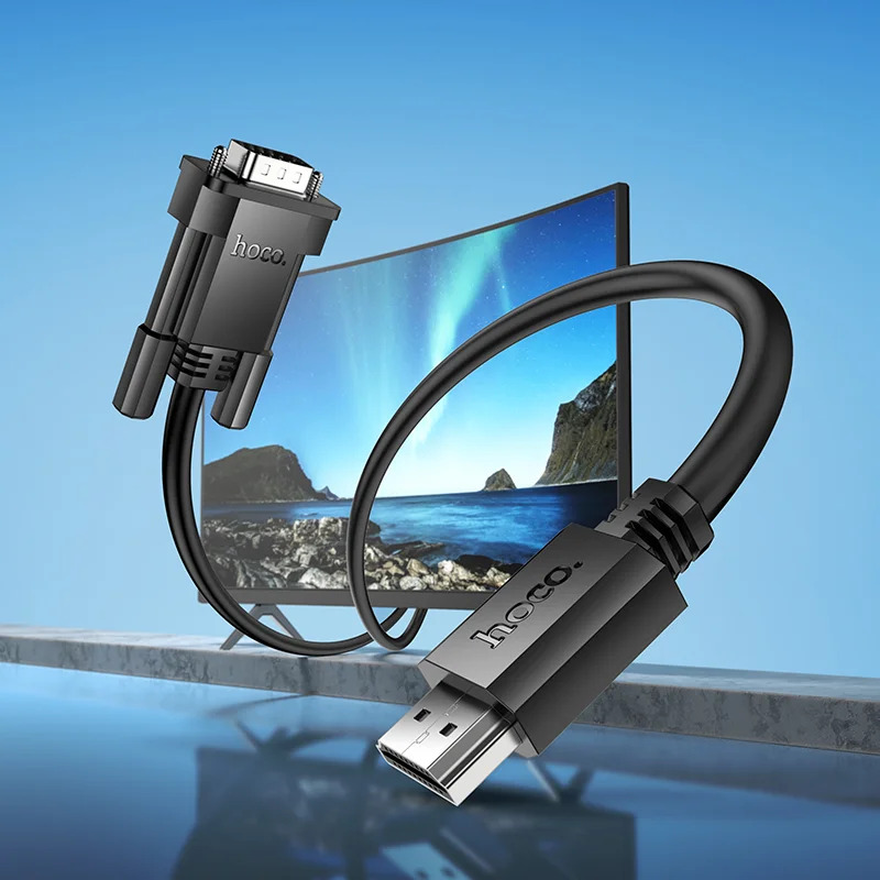 Αντάπτορας Hoco US12 HDMI to VGA HD 1080P Μαύρο 2m Αντάπτορας Hoco US12 HDMI to VGA HD 1080P Μαύρο 2m