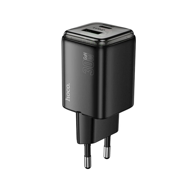 Φορτιστής Ταξιδίου Small Size Hoco N53 Monsoon PD30W QC3.0A GaN με 2 Εξόδους Φόρτισης 1xUSB-A και 1xUSB-C Μαύρος Φορτιστής Ταξιδίου Small Size Hoco N53 Monsoon PD30W QC3.0A GaN με 2 Εξόδους Φόρτισης 1xUSB-A και 1xUSB-C Μαύρος
