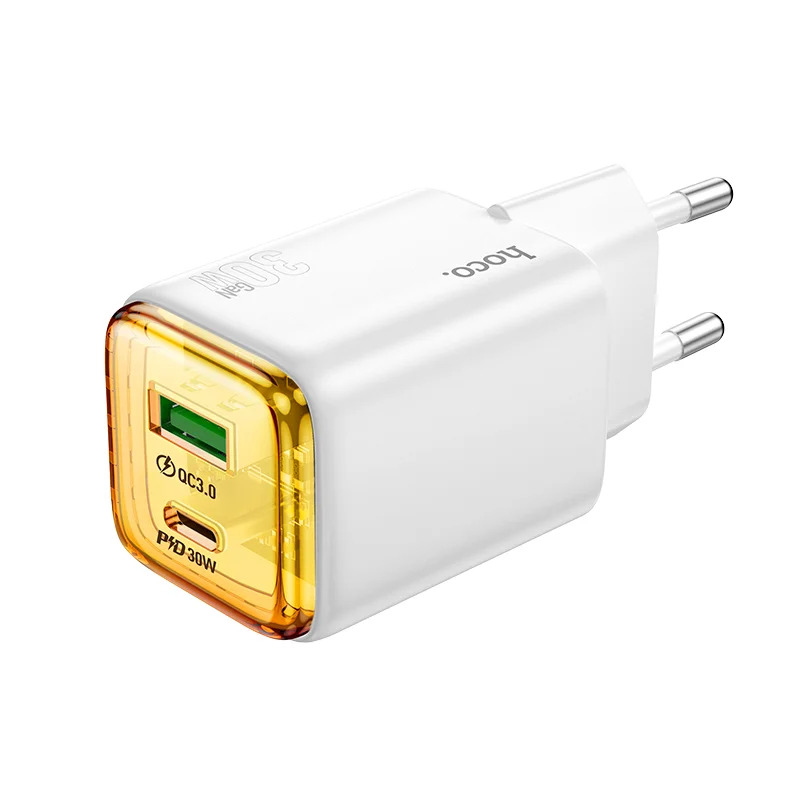 Φορτιστής Ταξιδίου Hoco N53 Monsoon με 1xUSB QC3.0 και 1xUSB-C PD30W GaN Tech Ασπρος Φορτιστής Ταξιδίου Hoco N53 Monsoon με 1xUSB QC3.0 και 1xUSB-C PD30W GaN Tech Ασπρος