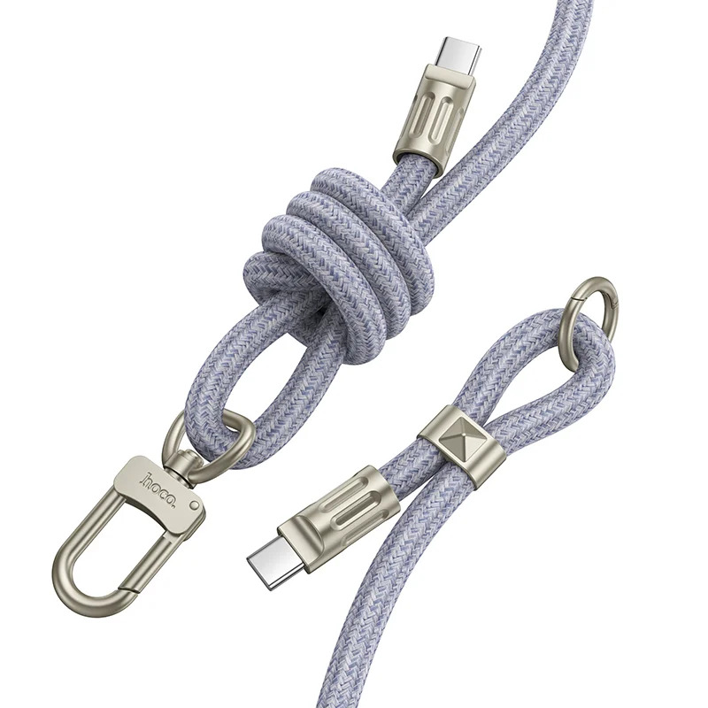 Καλώδιο Φόρτισης/Λουράκι Λαιμού Hoco GH7 USB-C σε USB-C 60W 3A Braided Μπλέ 1.8m Καλώδιο Φόρτισης/Λουράκι Λαιμού Hoco GH7 USB-C σε USB-C 60W 3A Braided Μπλέ 1.8m