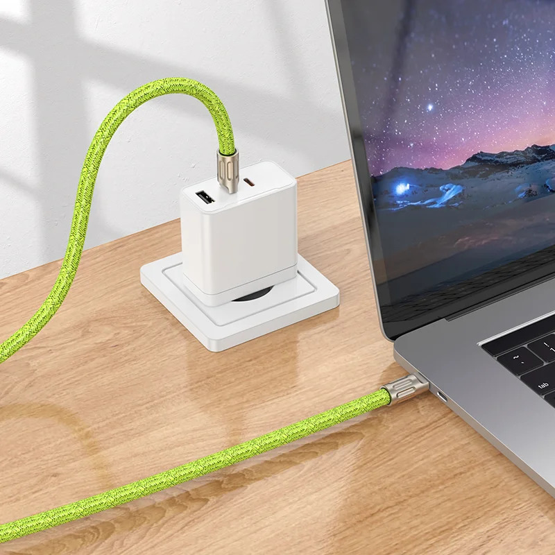 Καλώδιο Φόρτισης/Λουράκι Λαιμού Hoco GH7 USB-C σε USB-C 60W 3A Braided Πράσινο 1.8m Καλώδιο Φόρτισης/Λουράκι Λαιμού Hoco GH7 USB-C σε USB-C 60W 3A Braided Πράσινο 1.8m