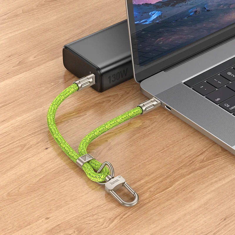 Καλώδιο Φόρτισης/Λουράκι Καρπού Hoco GH5 USB-C σε USB-C 60W 3A Braided Πράσινο 22cm Καλώδιο Φόρτισης/Λουράκι Καρπού Hoco GH5 USB-C σε USB-C 60W 3A Braided Πράσινο 22cm
