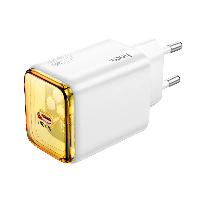Φορτιστής Ταξιδίου Small Body Hoco N54 Monsoon GaN USB-C PD45W Λευκός Φορτιστής Ταξιδίου Small Body Hoco N54 Monsoon GaN USB-C PD45W Λευκός