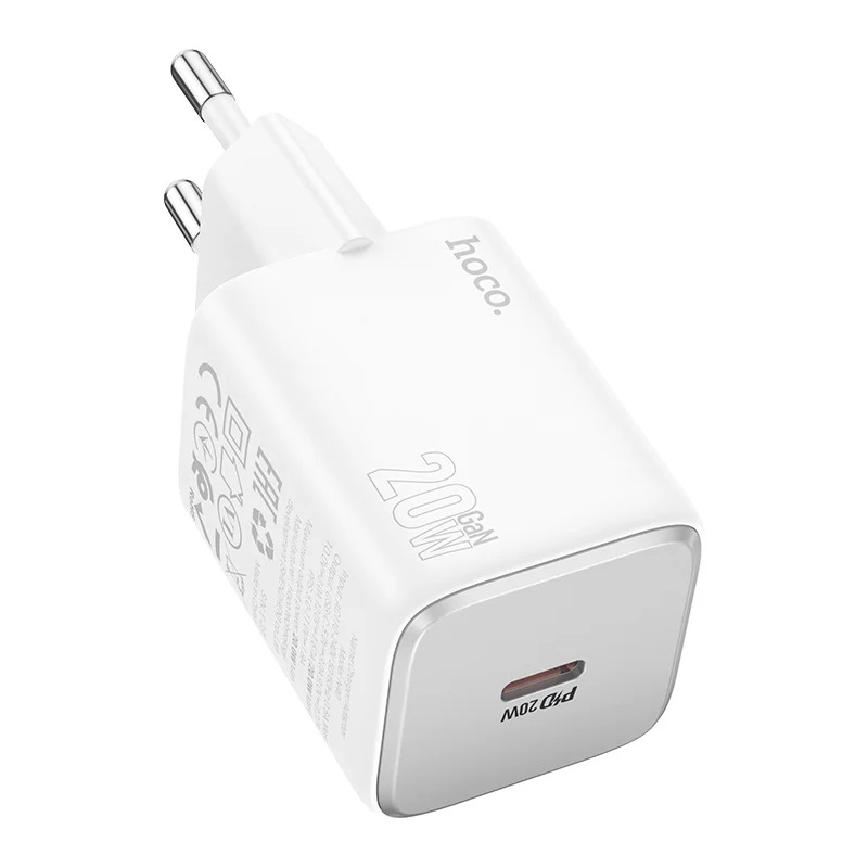 Φορτιστής Ταξιδίου Small Body Hoco N40 Mighty USB-C PD20W GaN Tech Λευκός Φορτιστής Ταξιδίου Small Body Hoco N40 Mighty USB-C PD20W GaN Tech Λευκός