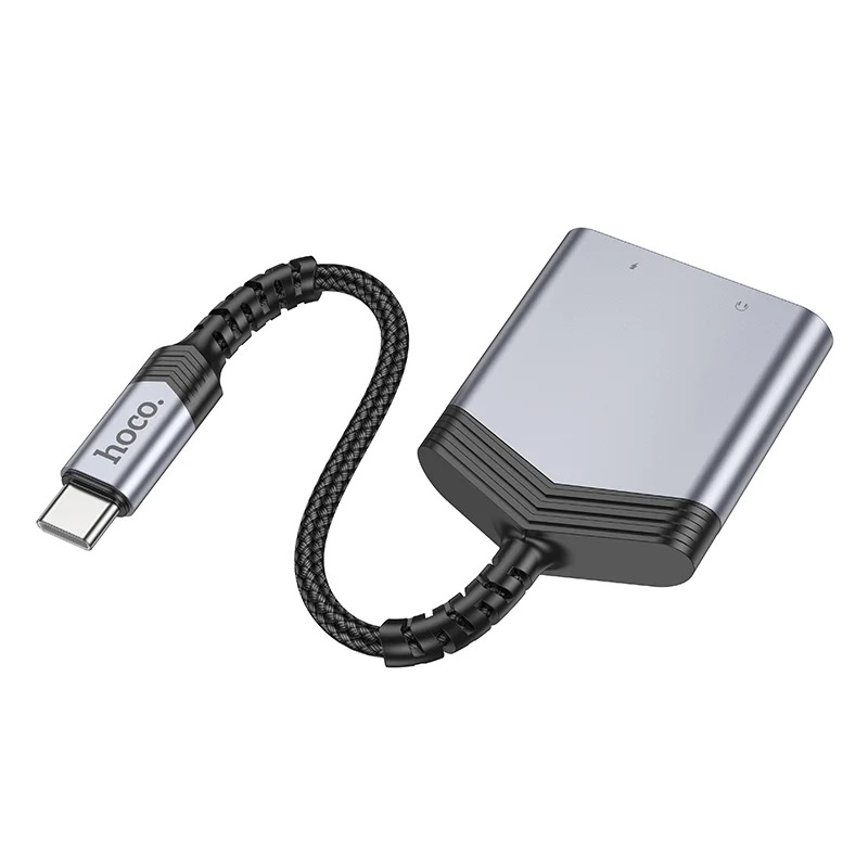Αντάπτορας Hoco LS39 USB-C σε 1xUSB-C και 1x3.5mm για Τροφοδοσία και Ηχο Γκρί Αντάπτορας Hoco LS39 USB-C σε 1xUSB-C και 1x3.5mm για Τροφοδοσία και Ηχο Γκρί