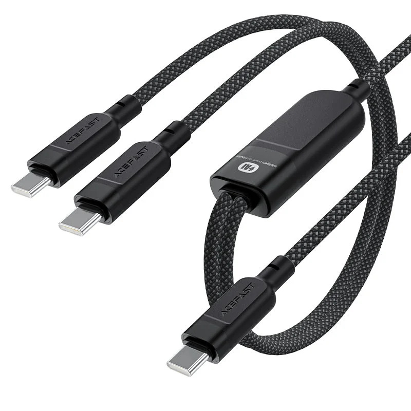 Καλώδιο Σύνδεσης Acefast C5-11 Μεταλλικό USB-C σε 2xUSB-C PD100W 20V/5A Braided Μαύρο 1.2m Καλώδιο Σύνδεσης Acefast C5-11 Μεταλλικό USB-C σε 2xUSB-C PD100W 20V/5A Braided Μαύρο 1.2m