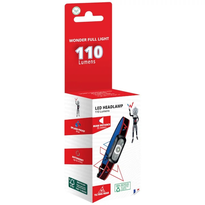 Επαναφορτιζόμενος Φακός Κεφαλής Wonder WT1101H 110 Lumens Επαναφορτιζόμενος Φακός Κεφαλής Wonder WT1101H 110 Lumens