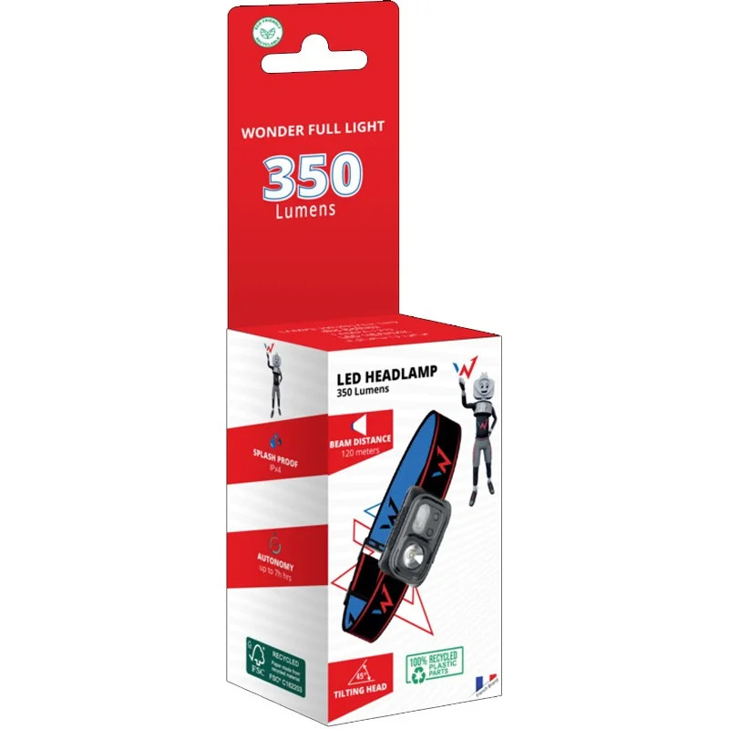 Επαναφορτιζόμενος Φακός Κεφαλής Wonder WT3501H 350 Lumens Επαναφορτιζόμενος Φακός Κεφαλής Wonder WT3501H 350 Lumens