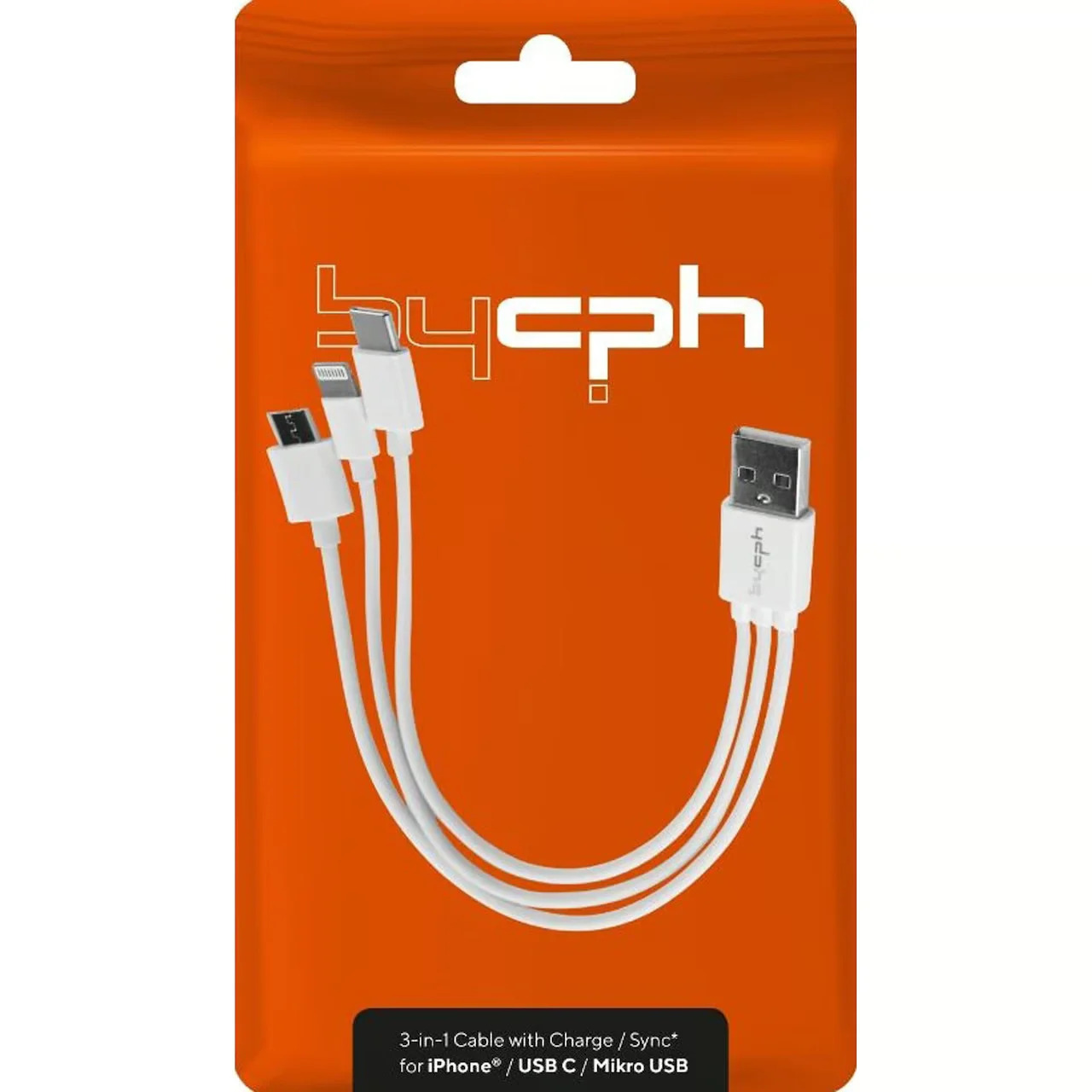 Καλώδιο σύνδεσης Leki Orange Concept 3 σε 1 USB σε Micro-USB, Lightning, USB-C Λευκό 0.2m Καλώδιο σύνδεσης Leki Orange Concept 3 σε 1 USB σε Micro-USB, Lightning, USB-C Λευκό 0.2m