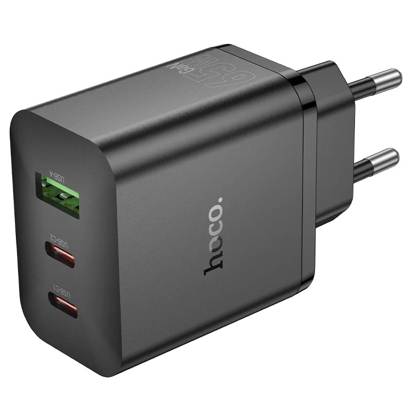 Φορτιστής Ταξιδίου Hoco N51 Scenery GaN 65W με 2xUSB-C και 1xUSB-A Μαύρος Φορτιστής Ταξιδίου Hoco N51 Scenery GaN 65W με 2xUSB-C και 1xUSB-A Μαύρος