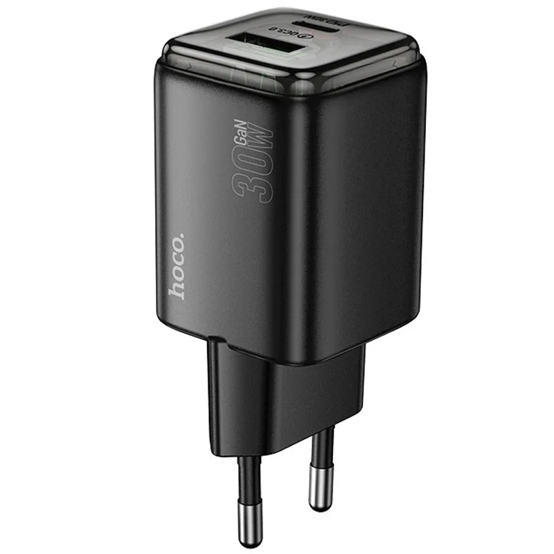 Φορτιστής Ταξιδίου Small Size Hoco N53 Monsoon PD30W QC3.0A GaN με 1xUSB-C και 1xUSB-A + Καλώδιο Φόρτισης Type-C σε Type-C 1m Μαύρος Φορτιστής Ταξιδίου Small Size Hoco N53 Monsoon PD30W QC3.0A GaN με 1xUSB-C και 1xUSB-A + Καλώδιο Φόρτισης Type-C σε Type-C 1m Μαύρος