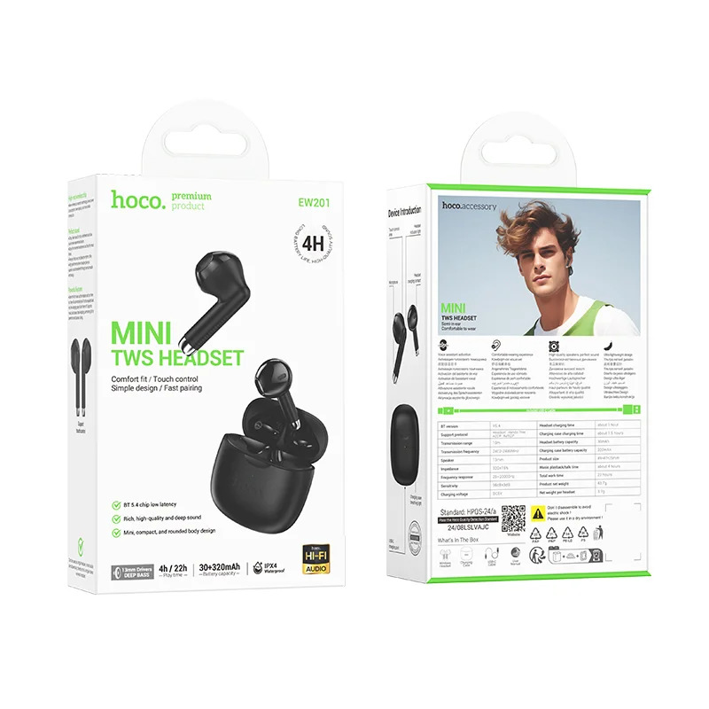 Wireless Hands Free Hoco EW201 Graceful V5.3 320mAh Συμβατό με Master/Slave Εναλλαγή και 4 Ώρες Ομιλίας Μαύρα Wireless Hands Free Hoco EW201 Graceful V5.3 320mAh Συμβατό με Master/Slave Εναλλαγή και 4 Ώρες Ομιλίας Μαύρα