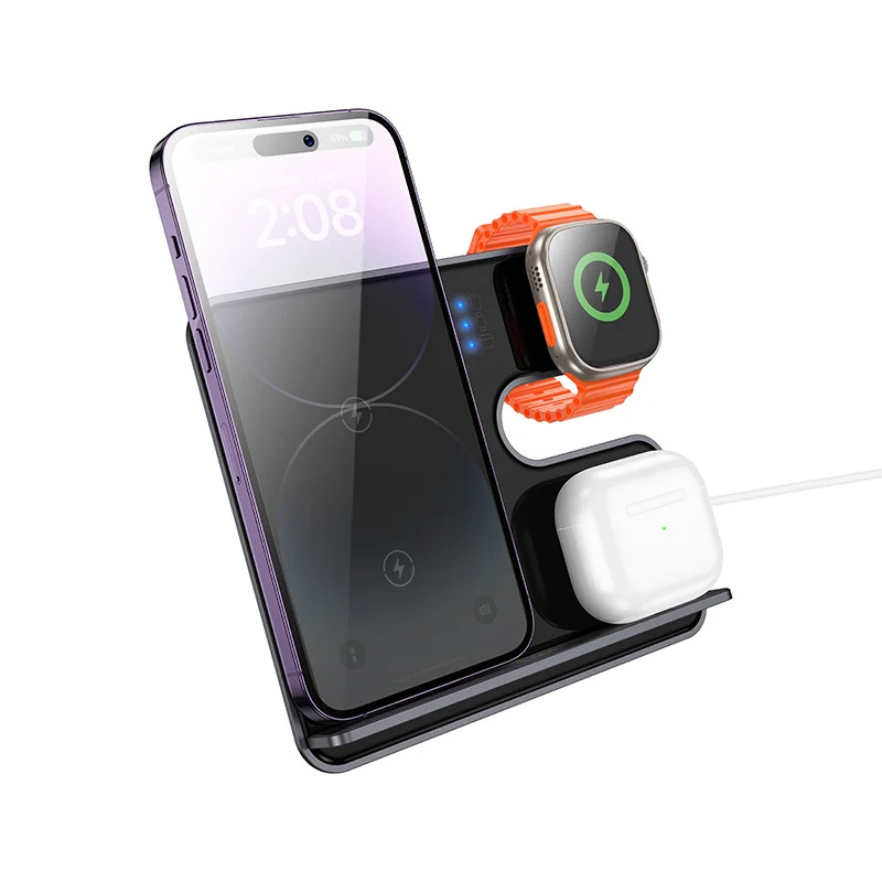 Επιτραπέζια Βάση Ασύρματης Φόρτισης Hoco CQ19 Falcon 3-σε-1 15W Κάθετη Φόρτιση 3 Συσκευών Μαύρη Επιτραπέζια Βάση Ασύρματης Φόρτισης Hoco CQ19 Falcon 3-σε-1 15W Κάθετη Φόρτιση 3 Συσκευών Μαύρη